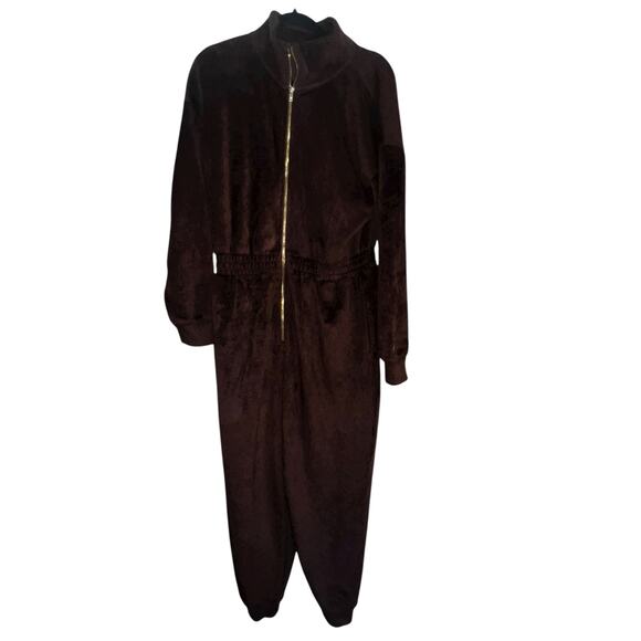 Fabletics Cozy Cord Brown Women's soft lounge comfort Jumpsuit size XL - Picture 4 of 6